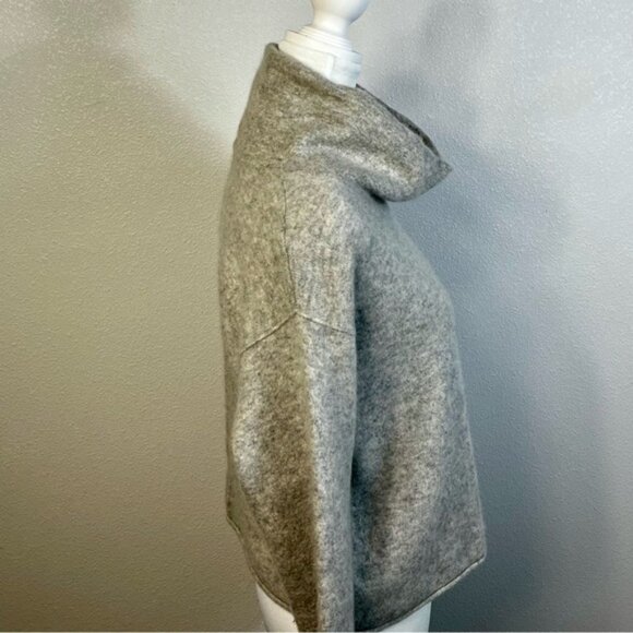 Free People Cashmere Mock Turtleneck Sweater Grey Size M Minimalist Winter - Picture 4 of 9